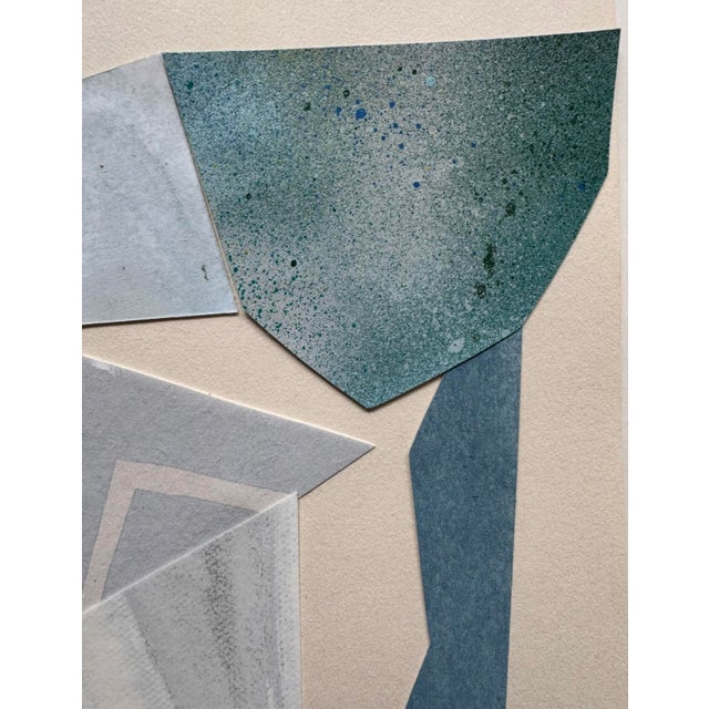"Im Blue 1" Original Mixed-Media Collage on Paper by Zac Woodiel For Sale - Image 4 of 7
