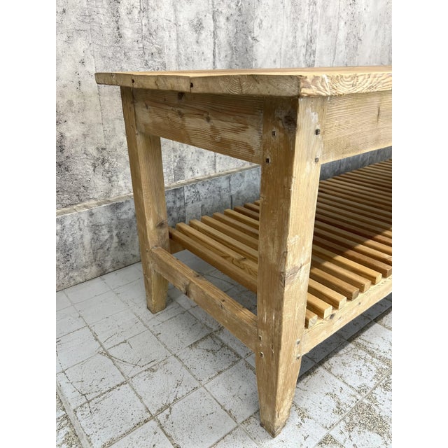 Wood Drapers Table or Kitchen Island, 1950s For Sale - Image 7 of 10