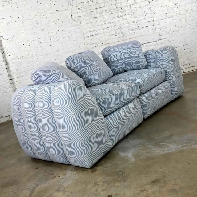 Postmodern Modern to Postmodern Channeled Sectional Loveseat or Lounge Chairs Style of Jay Spectre For Sale - Image 3 of 12