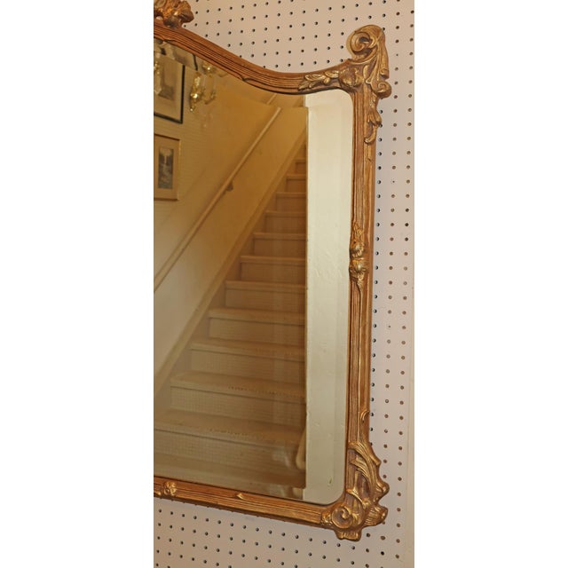 Glass Large Gold French Louis XV Style Beveled Glass Mirror Possibly Friedman Brothers For Sale - Image 7 of 10