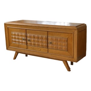 Brutalist Oak Buffet, 1960s For Sale