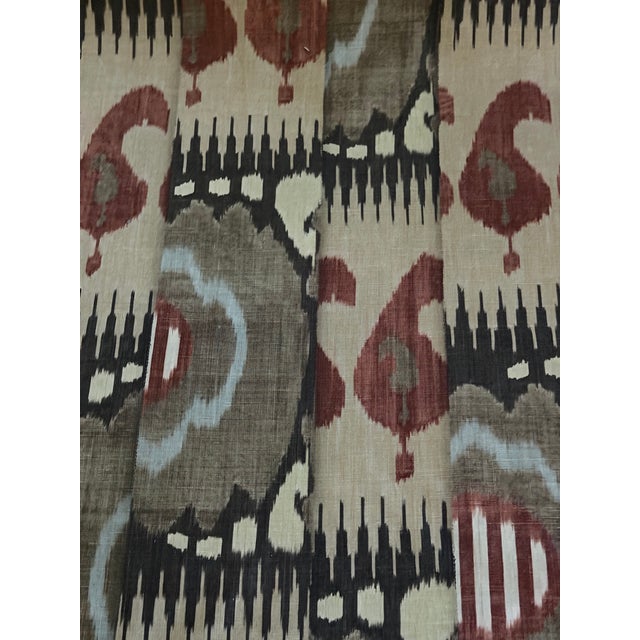 Traditional Lewis & Wood - Kimono Linen Fabric in Chilli Mocha 5 Yards For Sale - Image 3 of 6