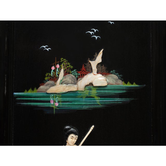C. 1920-1940s Chinoiserie Inlaid Coromandel Screen For Sale In Dallas - Image 6 of 18