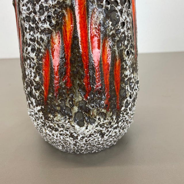 Zig Zag Lora Fat Lava Vase attributed to Scheurich, Germany