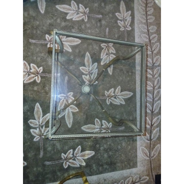 Modern Modern Gold Metal Scrolled Side Lamp Table For Sale - Image 3 of 7