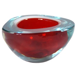 Vintage Italian Sommerso Glass Murano Bowl, 1970s For Sale