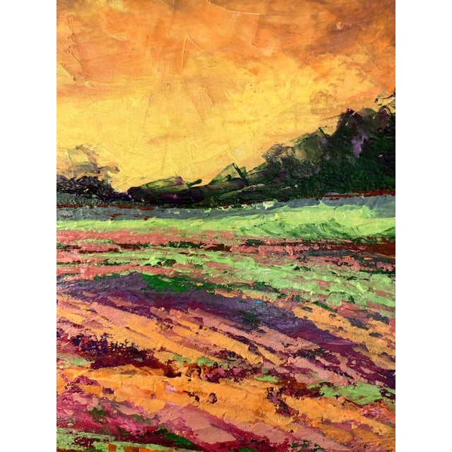Oil Painting Sunset Behind the Forest v. Zadorozhnya For Sale - Image 4 of 12
