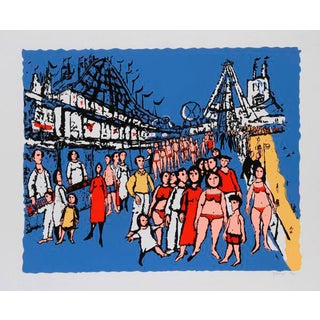 Circa 1975 Frank Kleinholz "Coney Island Boardwalk" Print For Sale
