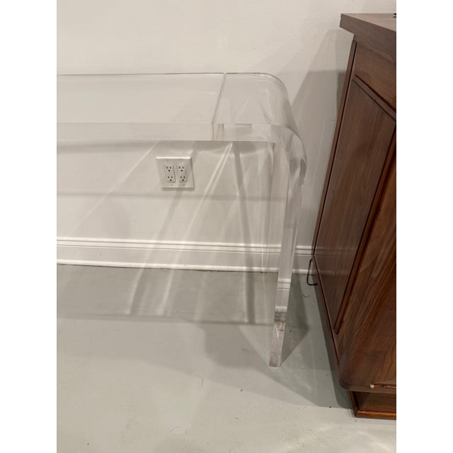 1990s Lucite Console Table For Sale - Image 5 of 10