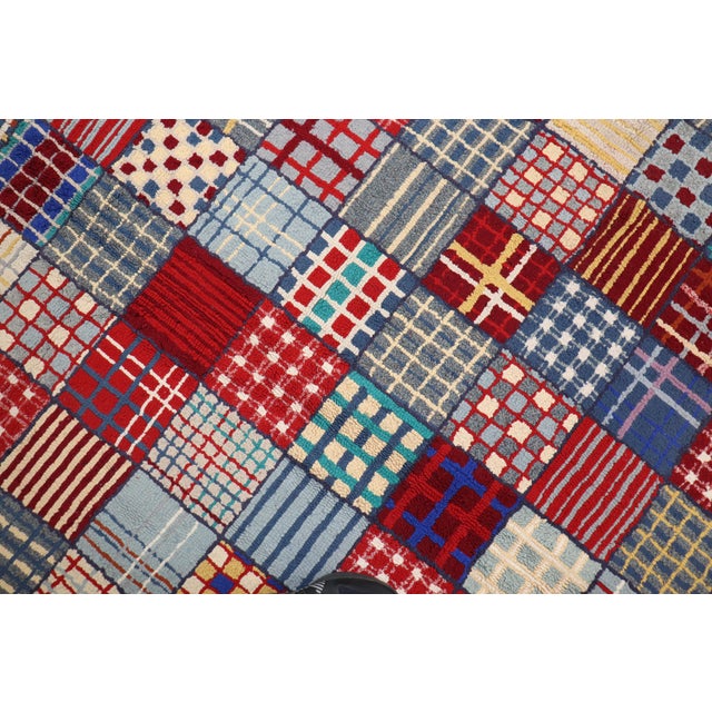 Rare Room Size Large Dog American Hooked Rug For Sale - Image 10 of 18