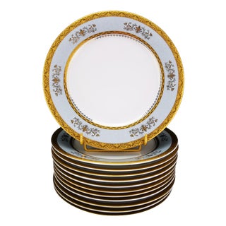 Orsay Sky Grey Limoges Porcelain Soup Plates by Philippe Deshoulières, France, 2010s, Set of 13 For Sale