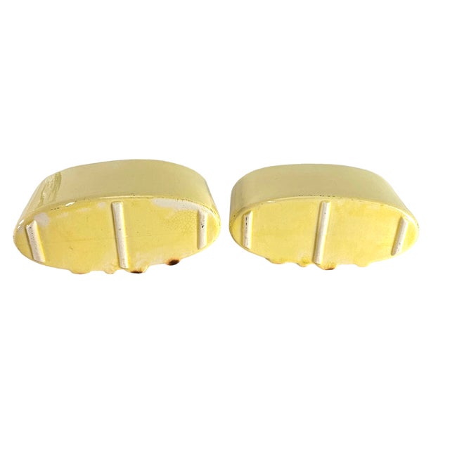 Yellow Royal Cropley Bamboo Ceramic Figurine/Planters Pair 7.25" For Sale - Image 8 of 12