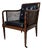 1970s Hickory Chair Regency Style Faux Bamboo Caned Lounge Armchair on Brass Casters For Sale