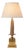 Brass Corn Table Lamp with White Pleated Shade, 1970s For Sale