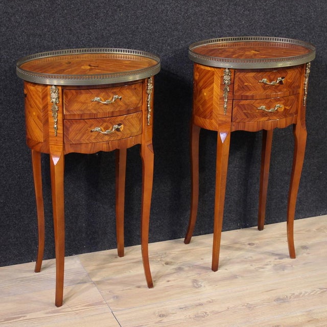 20th Century French Oval Bedside Tables, 1950s, Set of 2 For Sale - Image 13 of 13