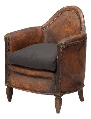 Leather Tub Chair, 1930s