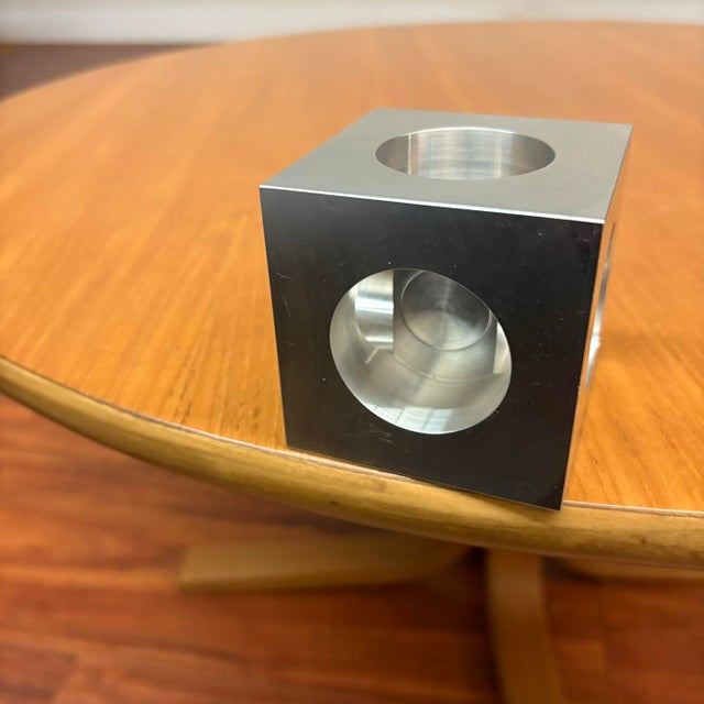 Metal 1997 Wall-Mounted Precision Aluminum Cube Sculpture For Sale - Image 7 of 17