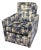 Blue and White Graphic Lee Industries Swivel Recliner For Sale