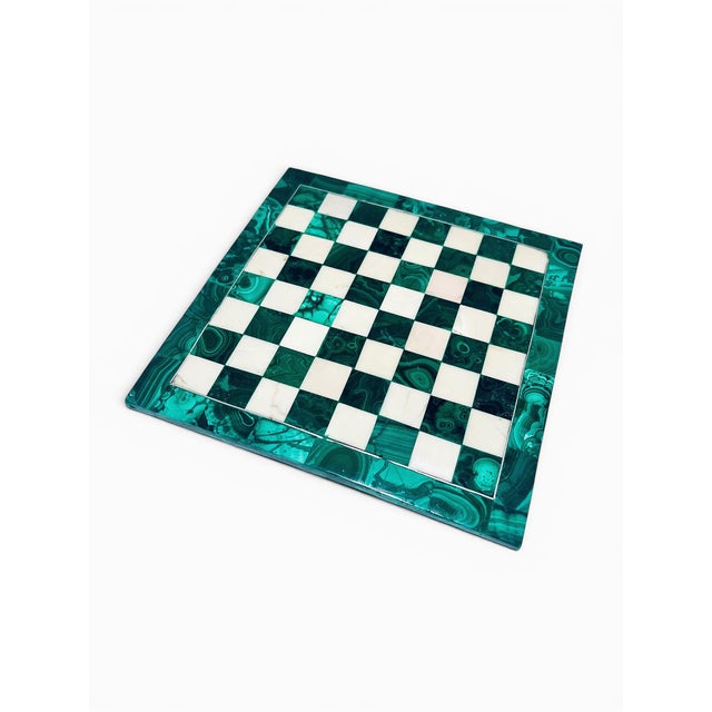 Vintage Square Malachite Chessboard, 1970s For Sale - Image 3 of 4
