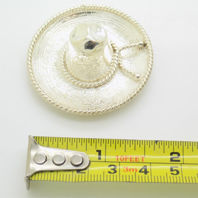 Vintage Mexican Handmade 925 Sterling Silver Sombrero, 1970s For Sale - Image 12 of 13