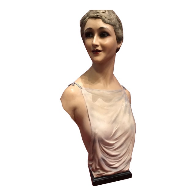 Art Deco Head Mannequin Sculpture Display Torso Lady For Sale