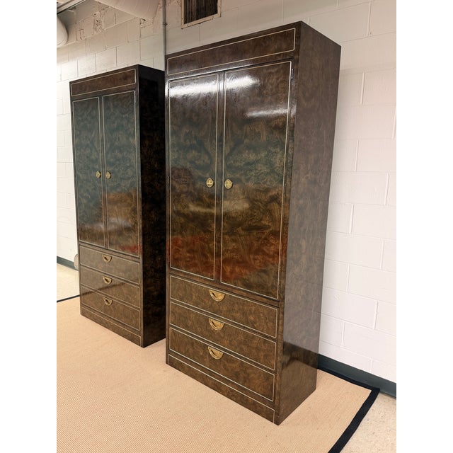 Brown Extraordinary Pair of Mastercraft Wardrobes, Circa 1970's For Sale - Image 8 of 11