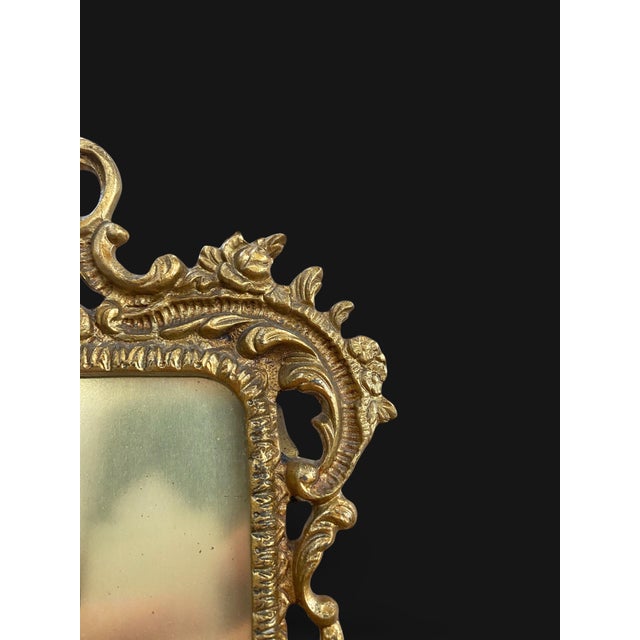 French Rococo Gilt Bronze Photo Frame, 1800s For Sale - Image 4 of 14