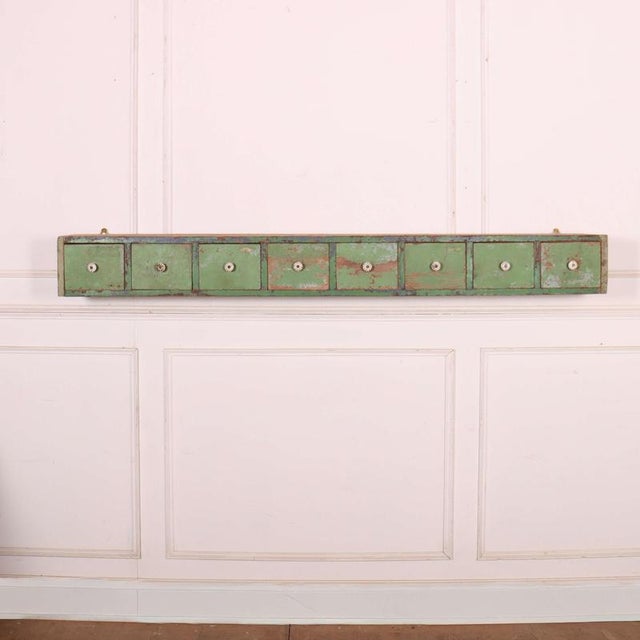 English Wall Hanging Bank of Drawers, 1890s For Sale - Image 9 of 9