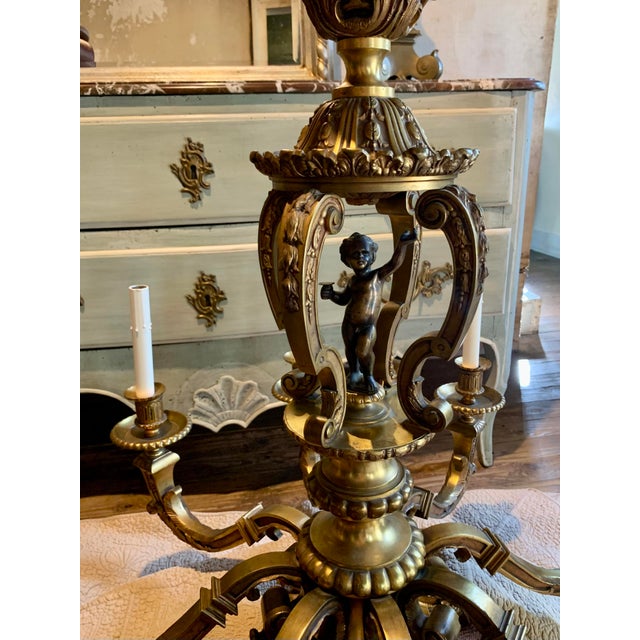 Baroque French Régence / Baroque Style Bronze Chandelier For Sale - Image 3 of 17