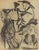Charcoal drawing on paper. Hand signed lower left. Very good condition. This piece is attributed to the mentioned...