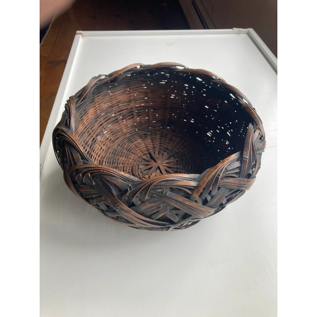 2000 - 2009 Contemporary Woven Round Basket For Sale - Image 5 of 6