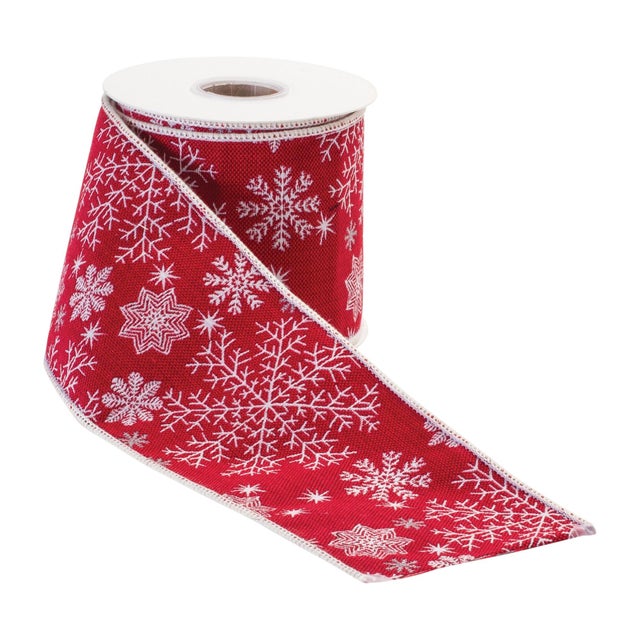 Add a festive touch to your holiday creations with our Red and White Wired Polyester Ribbon! Featuring a charming...