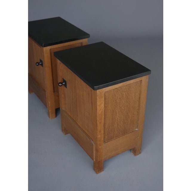 Wood Art Deco Oak Bedside Cabinets by Henk Wouda for Pander & Zn., 1920s, Set of 2 For Sale - Image 7 of 18