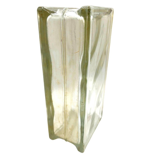 Original 1970s Brutalist glass block table vase popular in West Germany during the 1960s and 70s it features a 3" opening...