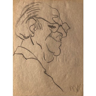 1967 Andrew Morris Portrait Drawing For Sale