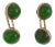 Vintage Jade 14k Yellow Gold Double End Button Top Cufflinks, 2 pieces For Sale