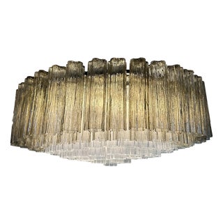 Clear and Fumè Tronchi Murano Glass Flush Mount by Simoeng for Simoeng For Sale