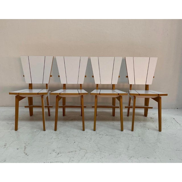 Norwegian Dining Chairs with Geometric Design, 1980s, Set of 4 For Sale - Image 15 of 15