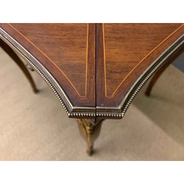 Brown Inlaid Rosewood Envelope Card Table by Maple & Co., 1890 For Sale - Image 8 of 18