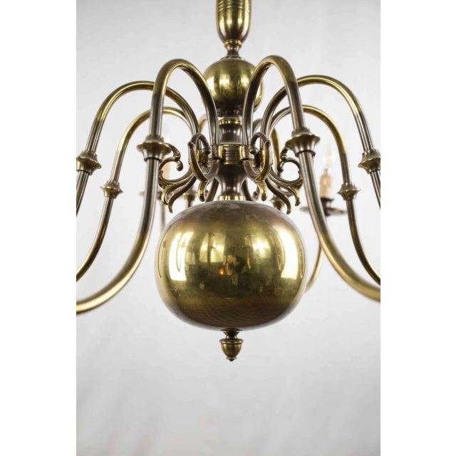 2000 - 2009 Flemish Brass 8-Armed Chandelier For Sale - Image 5 of 9