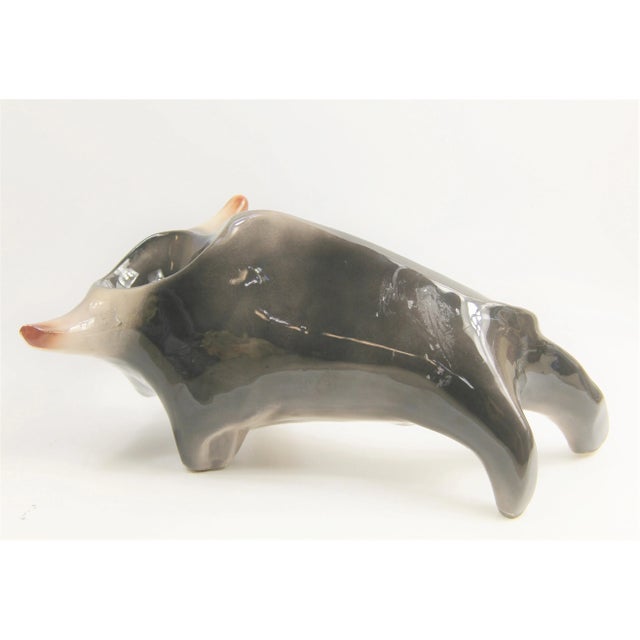 Mid-Century Modern Mid Century Modern Ceramic Bull Keep All Dresser Caddy For Sale - Image 3 of 7