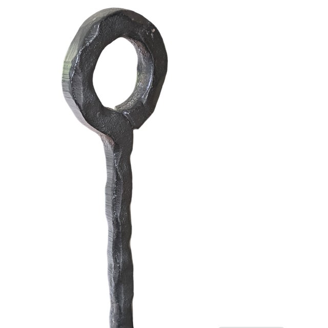 Mid 20th Century Vintage French Hammered Iron Candle Holder For Sale - Image 5 of 6