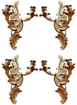 19th C French Dore Bronze Two-Arm Sconces - Set of 4