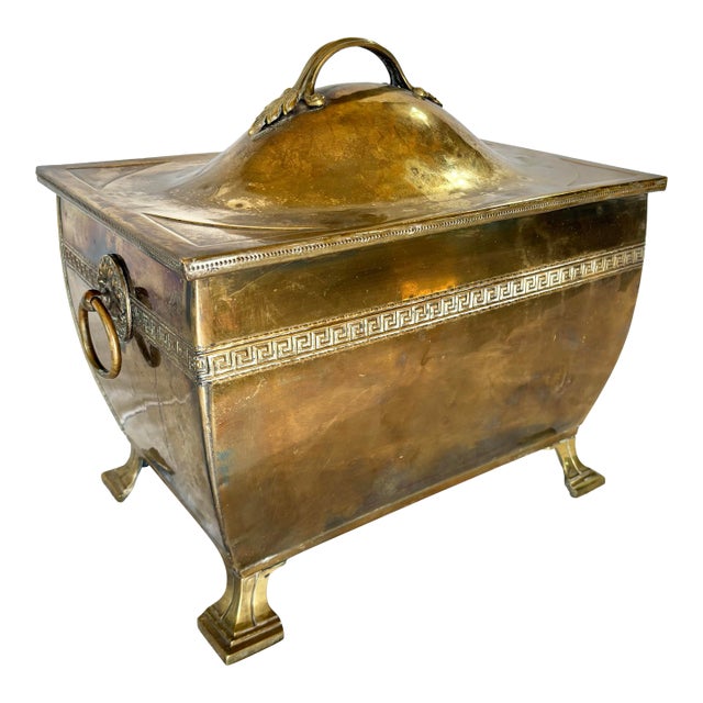 Late 19th Century English Brass Fireplace Box For Sale