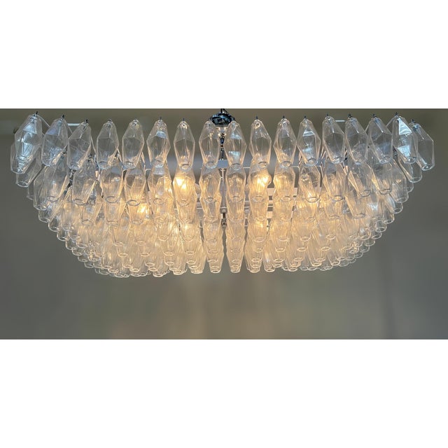 Not Yet Made - Made To Order 21st Century Rectangular Clear Murano Poliedri Chandelier or Flush Mount by Fabio LTD For Sale - Image 5 of 7