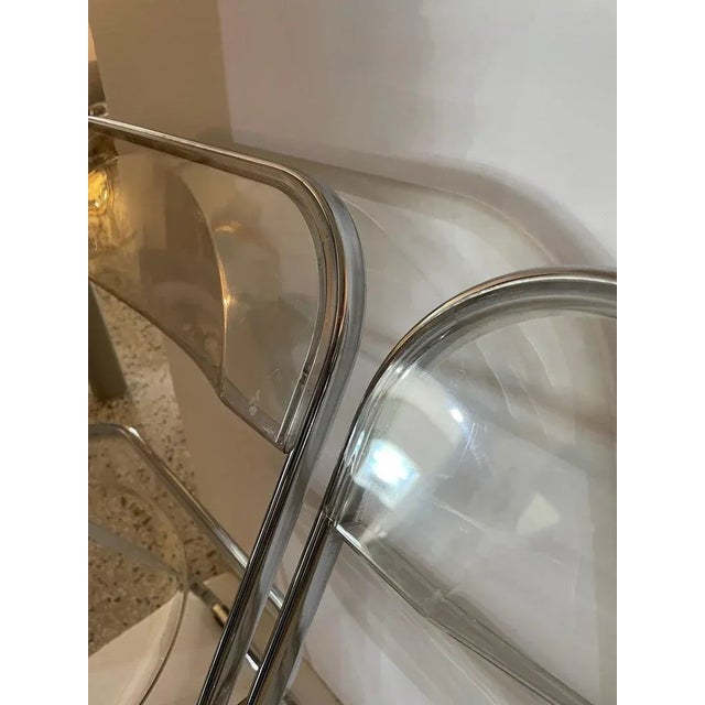 Chrome Castelli Plia Folding Chairs in Lucite and Chrome - A Set of 3 For Sale - Image 8 of 13