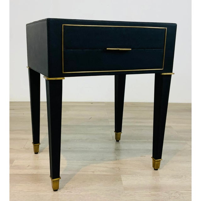 Black Bungalow 5 Modern Black Leather Hunter Side Table For Sale - Image 8 of 8