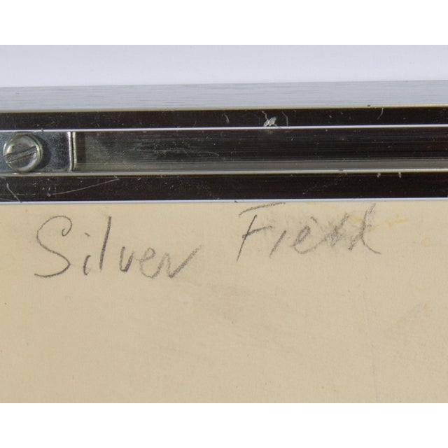 Drawing/Sketching Materials “Silver Field” Ink on Foil Board Abstract Drawing by Stan Brod For Sale - Image 7 of 10