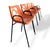 Mid-Century Modern Space Age Orange Chairs, 1970s, Set of 4 For Sale - Image 3 of 9