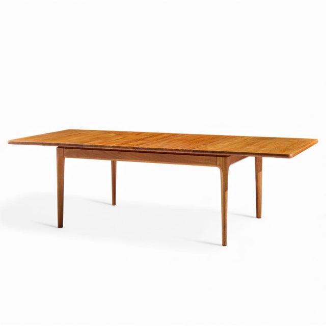 Mid-Century Modern Glostrup Møbelfabrik Mid Century Danish Teak Hidden Leaf Dining Table With 2 Leaves For Sale - Image 3 of 14